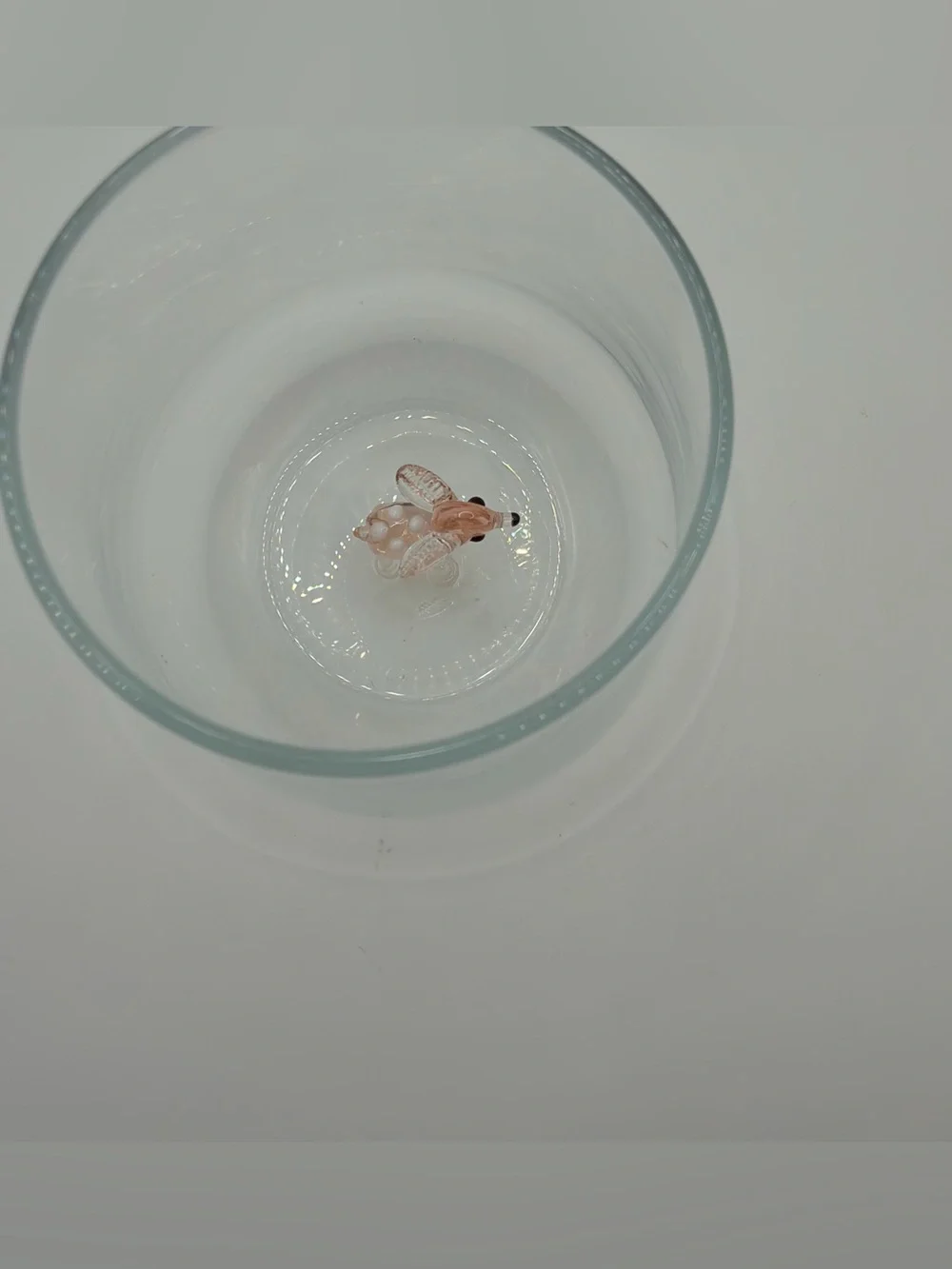Minizoo Clear Glass Accent Vase with Pink Bambi Deer Figurine